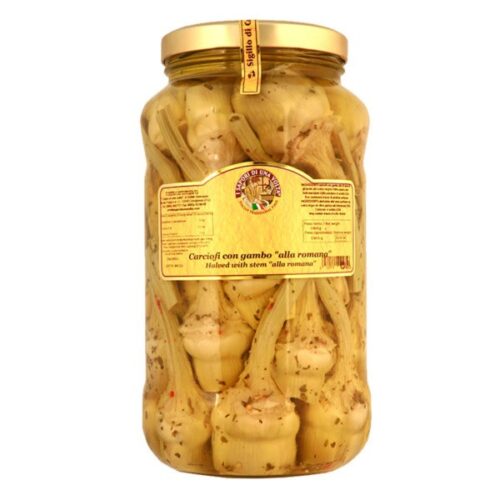 CARCIOFI CON GAMBO ALLA ROMANA IN O.S.G. 2,9 KG (4 ud. x crt) «DILILLO»